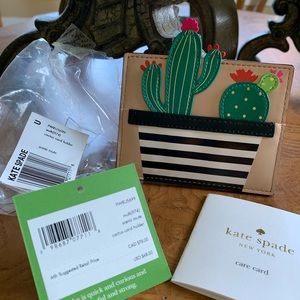 Kate spade cactus card holder new